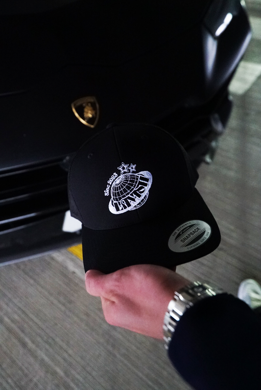 GLOBAL LAVISHWRLD CAP BLACK WHITE